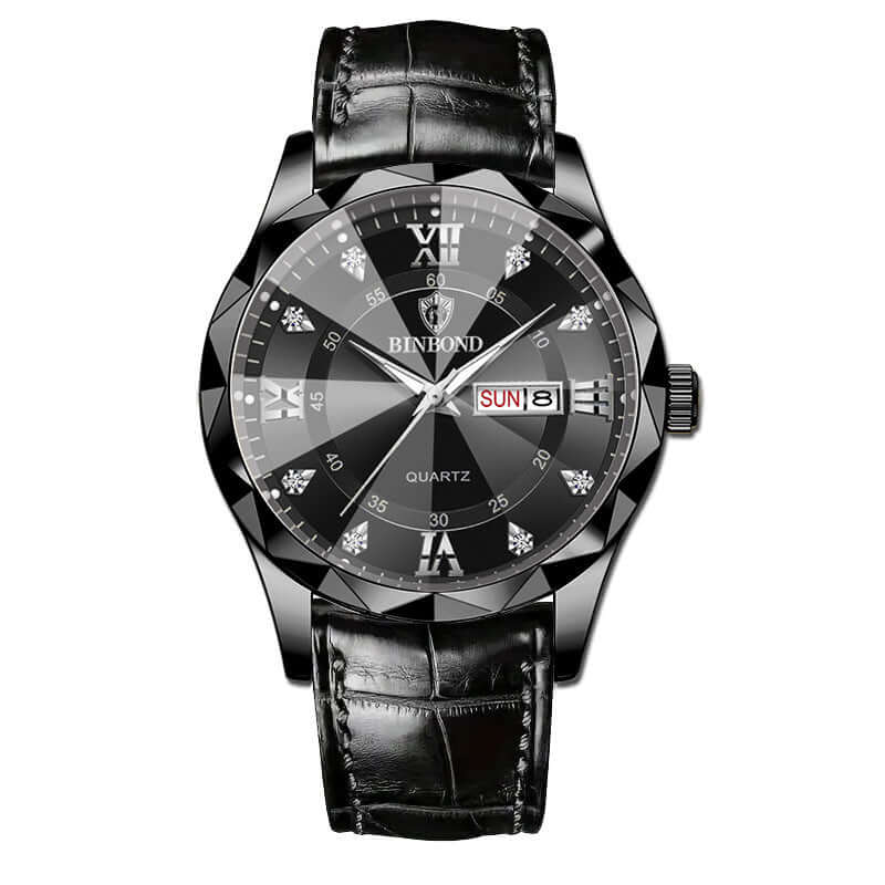 Elegant Leather Watches – Gold, Black & Brown Designs