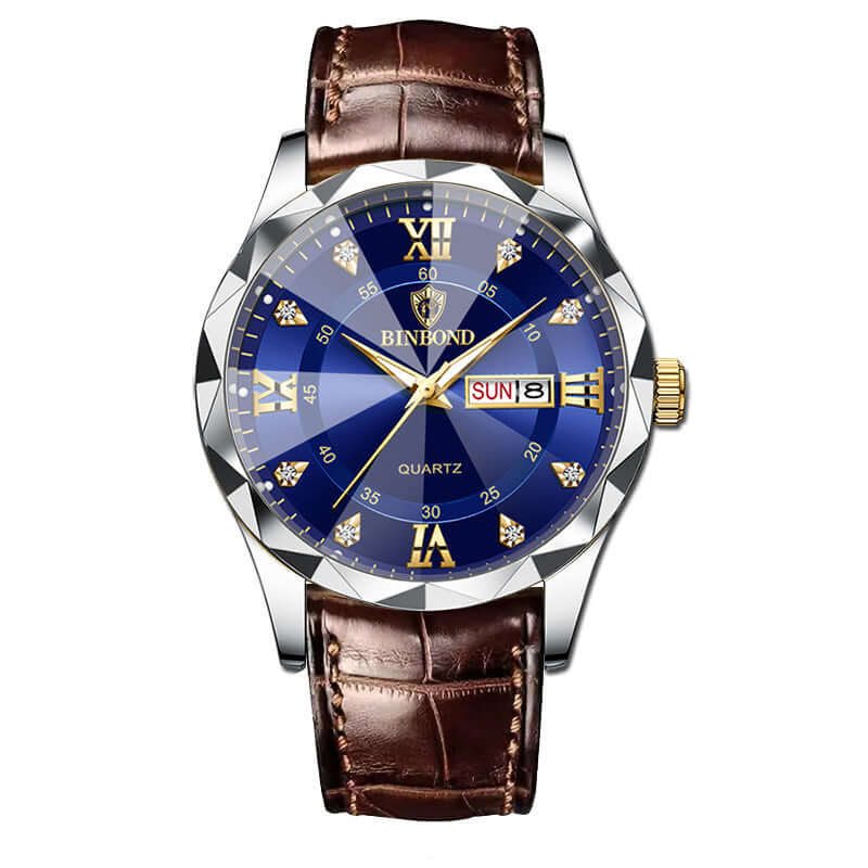 Elegant Leather Watches – Gold, Black & Brown Designs