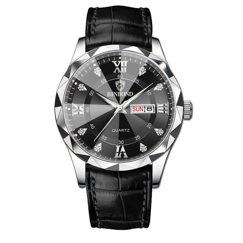 Elegant Leather Watches – Gold, Black & Brown Designs