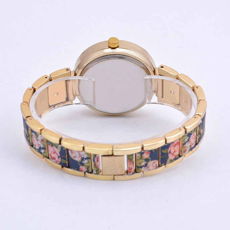 Jewelry Buckle Watch with Stainless Steel - Diamond Print