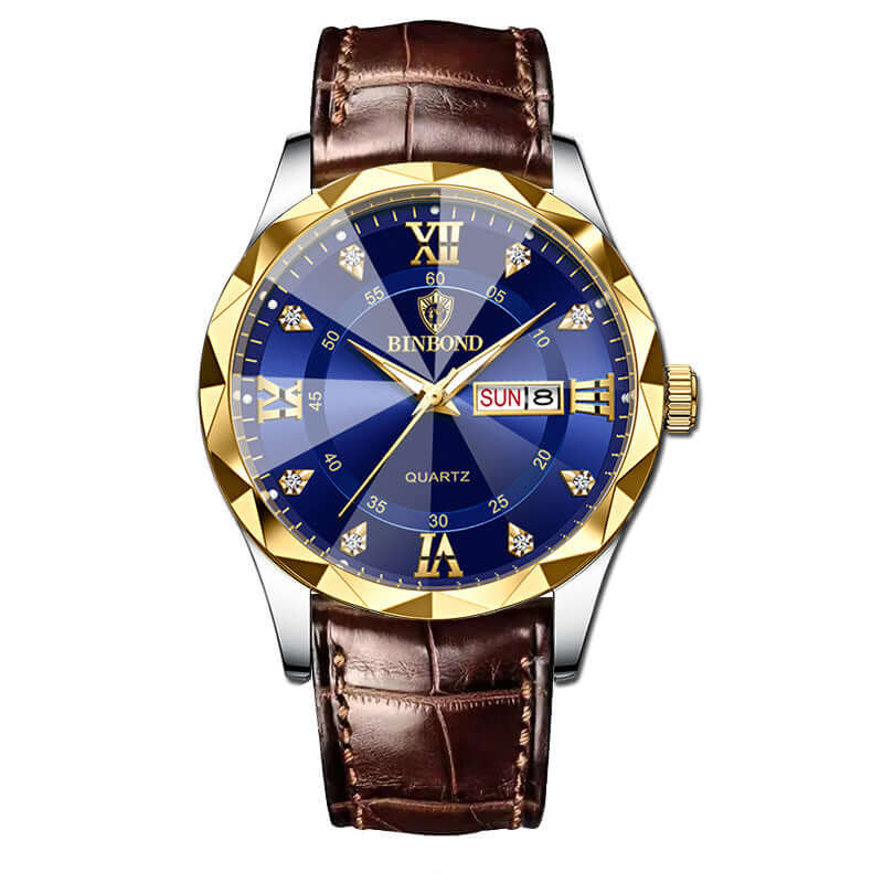Elegant Leather Watches – Gold, Black & Brown Designs