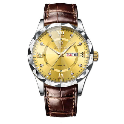 Elegant Leather Watches – Gold, Black & Brown Designs