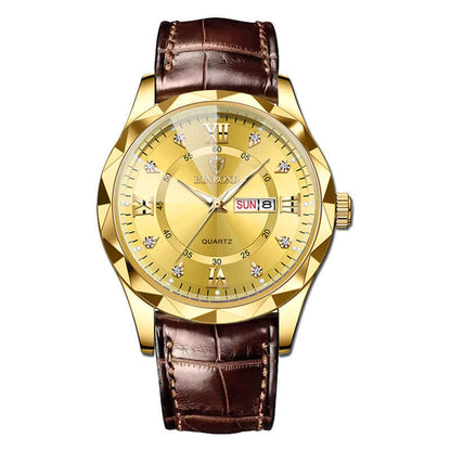 Elegant Leather Watches – Gold, Black & Brown Designs